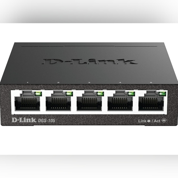 D-Link 5 Port Gigabit Unmanaged Metal Desktop Switch, Plug and play, QoS, Cable - Picture 3 of 10